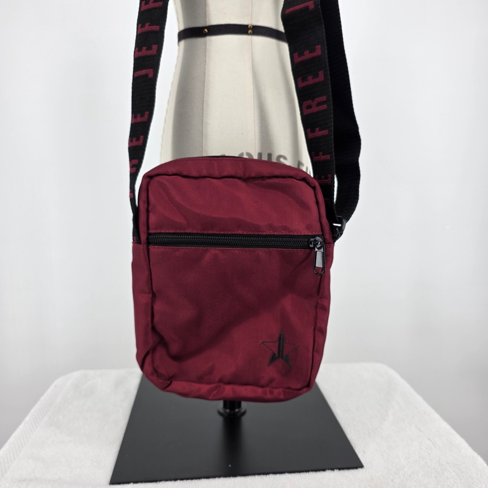 Jeffree Star Cosmetics Burgundy Crossbody Side Bag Star Logo Messenger Bag